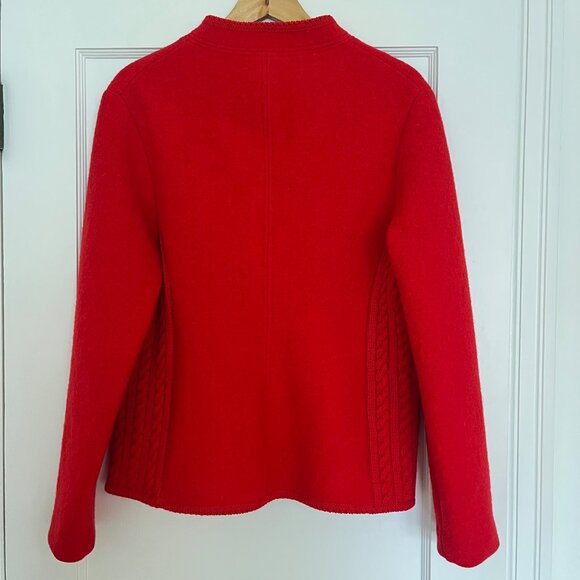 Vintage Munchner Strickmoden Red Wool Buttoned Sweater Jacket | Size M-L - Picture 7 of 14